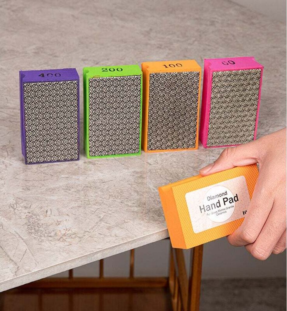 Diamant-Handschleifblock – Polier-Diamant-Handpads, Diamant-Handschleifblöcke, zum Polieren von Stein, Glas, Fliesen, Beton, Granit, Marmor