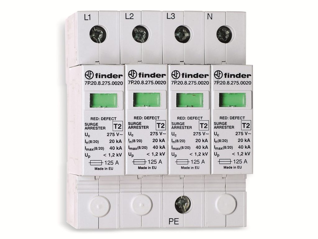 Finder 7P.25.8.275.0020 Überspannungsableiter Typ 2 4 Varistoren