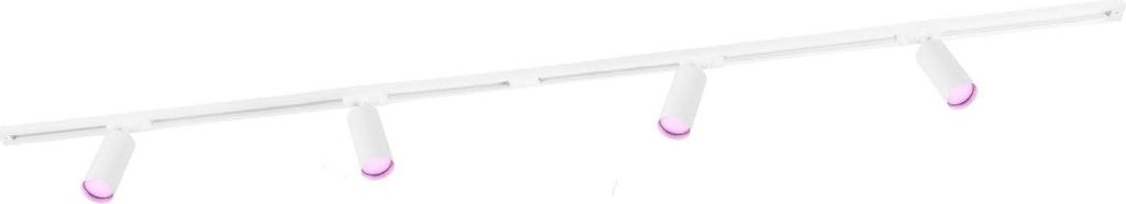Ledvion - Schienensystem lampen, 2m, 1-Phasen, 4,9W, inklusive 4x GU10 LED , Weiss, RGB, 4-flammig Spot, spotlight, deckenspot, deckenstrahler, str...