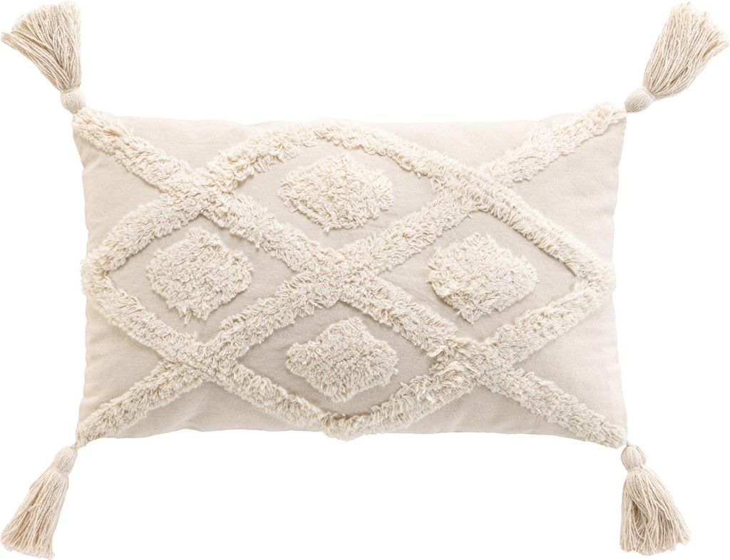 Boho-Kissen mit Tufting und abnehmbarem Bezug