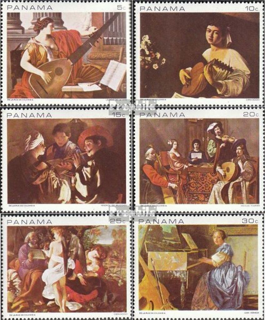 Briefmarken Panama 1968 Mi 1087-1092 (kompl.Ausg.) postfrisch Musikalische Darstellung auf Gemälden