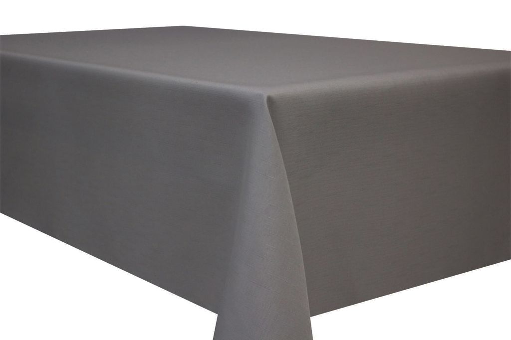 TISCHDECKE Leinenoptik Lotuseffekt Schmutzabweisend 160x220cm DUNKELGRAU