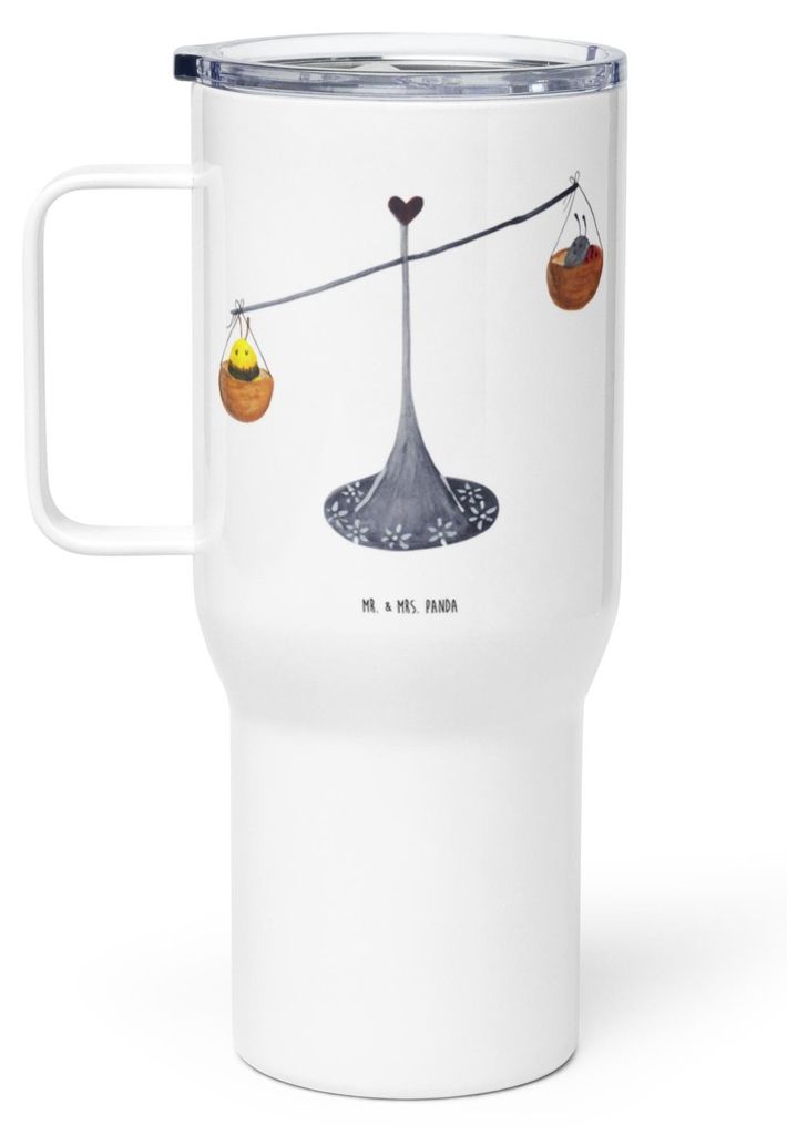 Mr. & Mrs. Panda thermosbecher Sternzeichen Waage - Weiß - Geschenk, getränkebecher, Hummel, Mehrwegbecher, Biene, Marienkäfer, Kaffee-Thermobec...