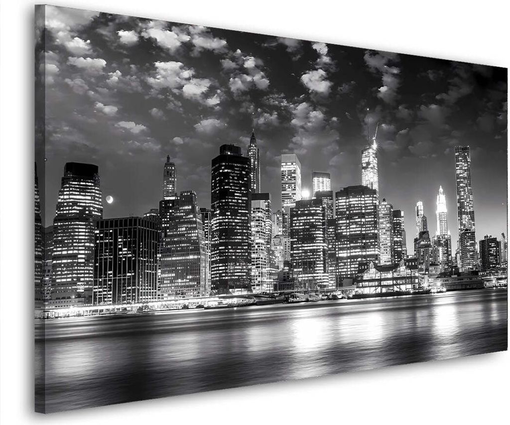 Manhattan NY Skyline Night Style Leinwandbild Wandbild Produktbild 