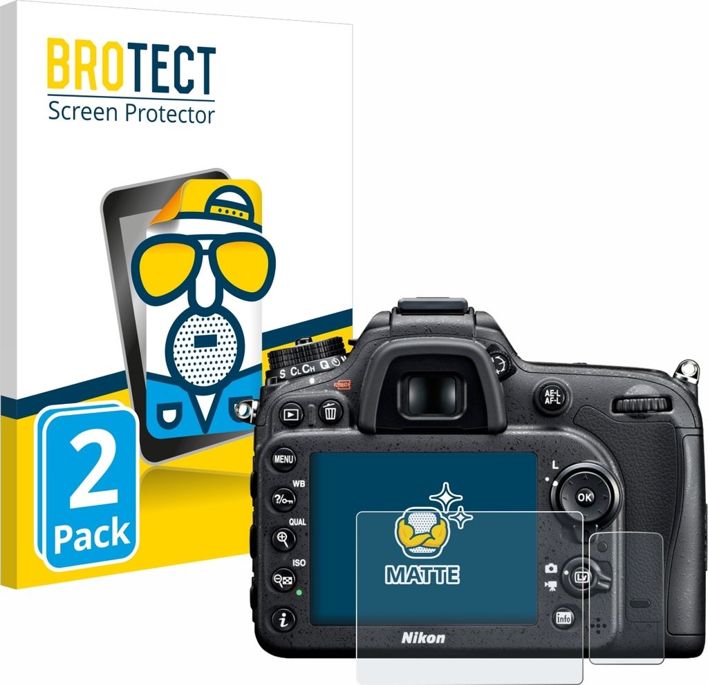 2x BROTECT Schutzfolie für Nikon D7100 Displayschutz Displayschutzfolie Folie Matt Entspiegelungsfolie
