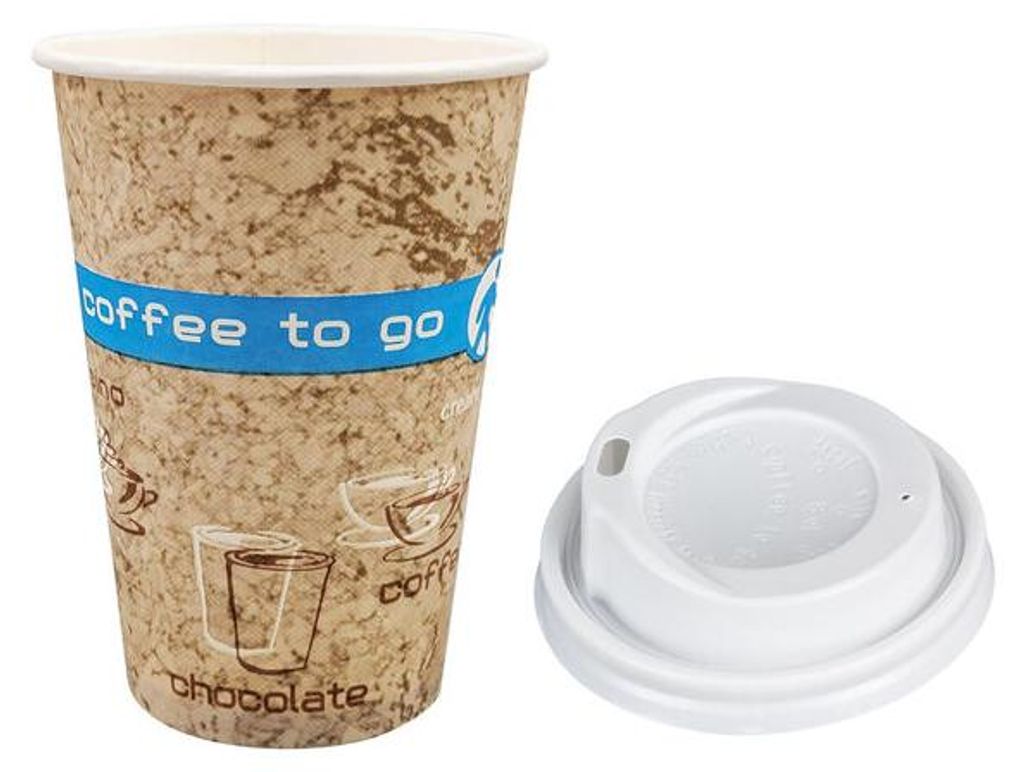 50x Kaffeebecher Coffee ToGo DREAMS mit Deckel weiß 300 ml Produktbild 