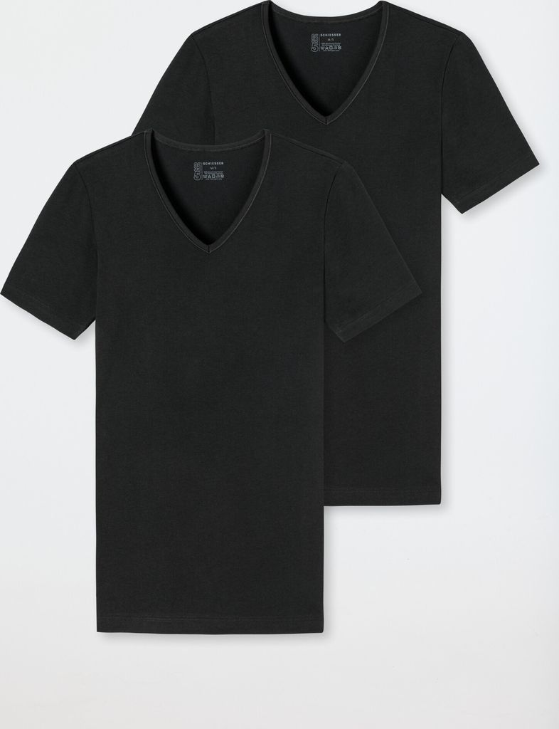 Schiesser Herren 2 er Pack T-shirt Gr. 6  schwarz Produktbild 