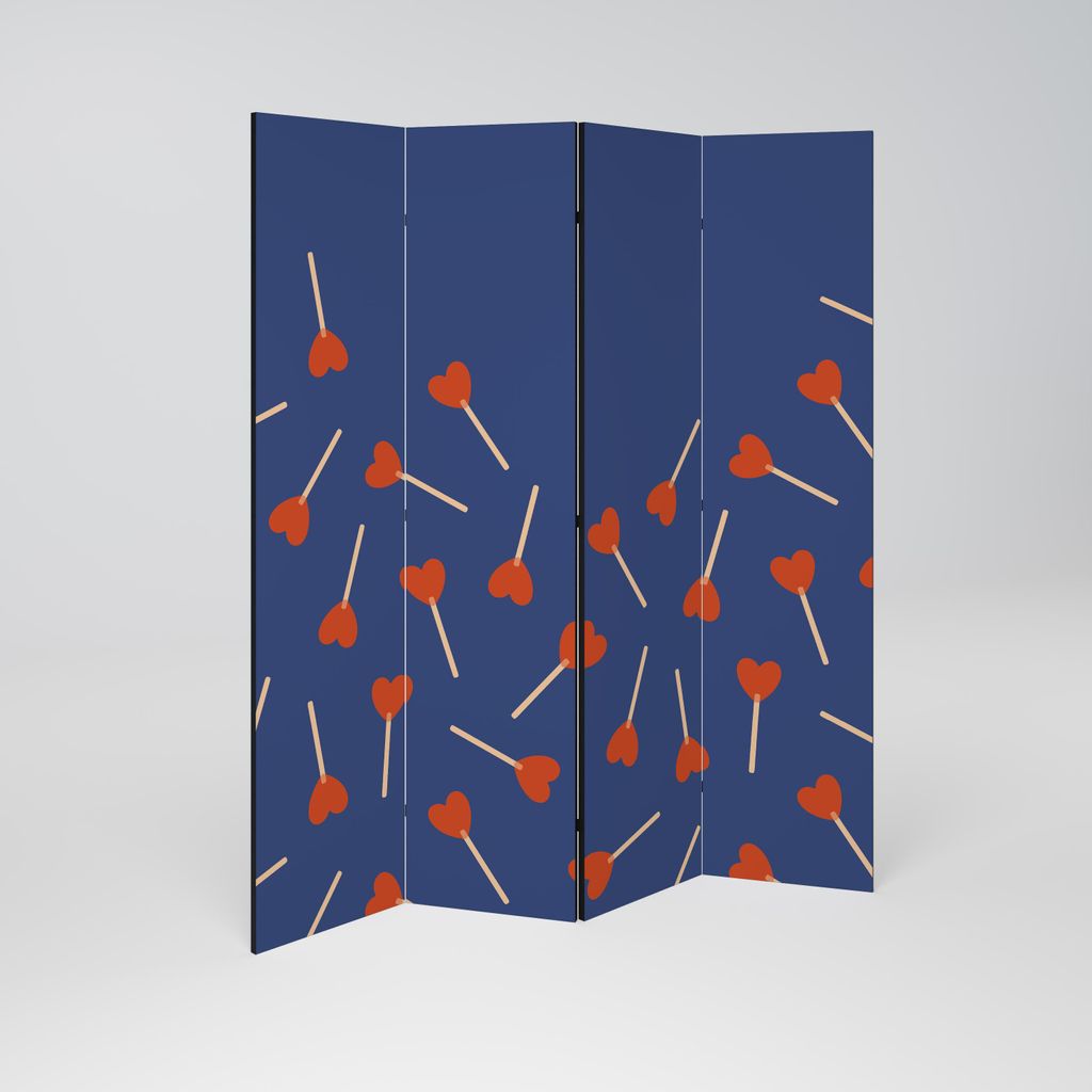 SpaceRebels Paravent Raumteiler - 4-teilig Raumtrenner, Druck 2-Seite - Raumtrenner - Trennwand Wohnung - Room Divider - Spanische Wand Deko Modern...