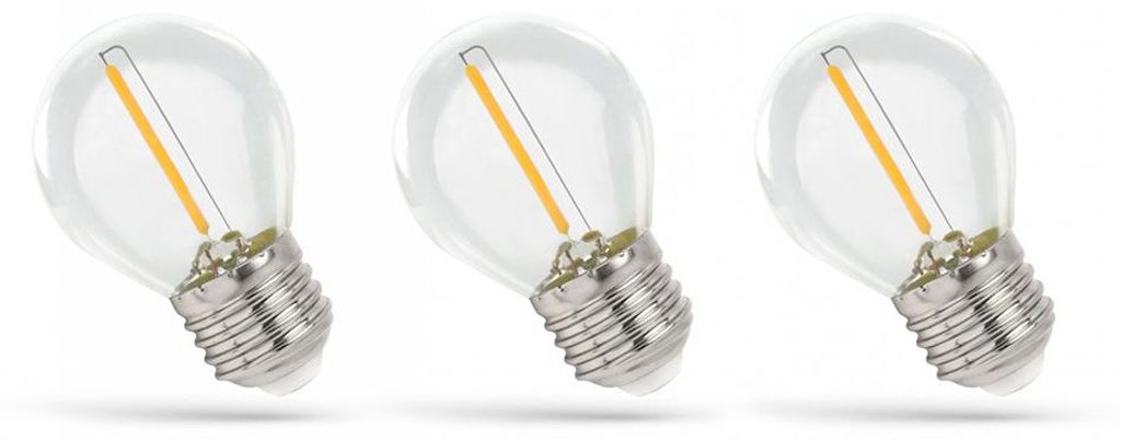 3 x Spectrum LED Filament P45 Tropfen 1W E27 klar 60lm Produktbild 