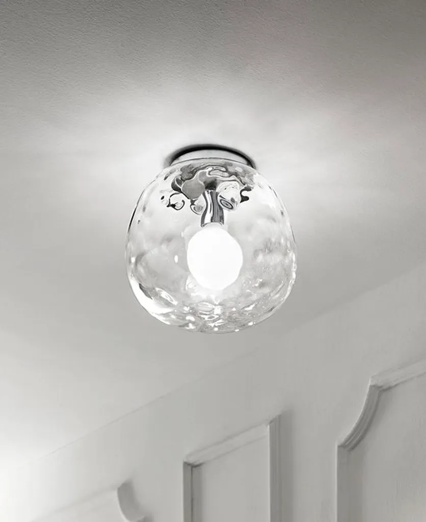 Plafonnier Moderne pour Plafond Bas - Éclairage Chrome Poli sans Ombre