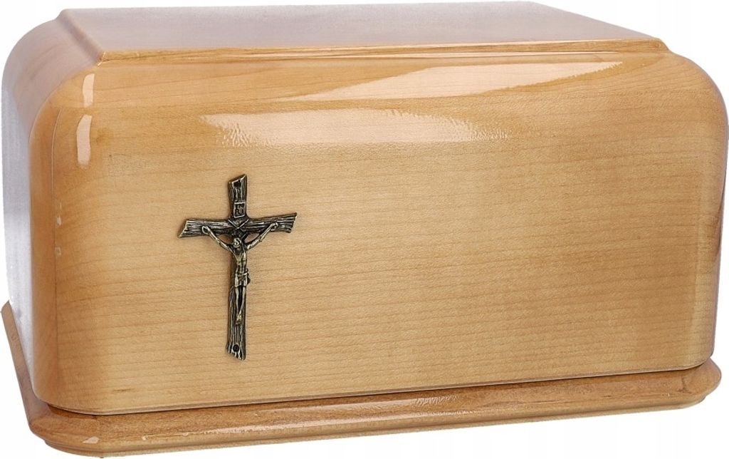 Bestattungsurne Aus Holz. Urne Für Menschliche Asche