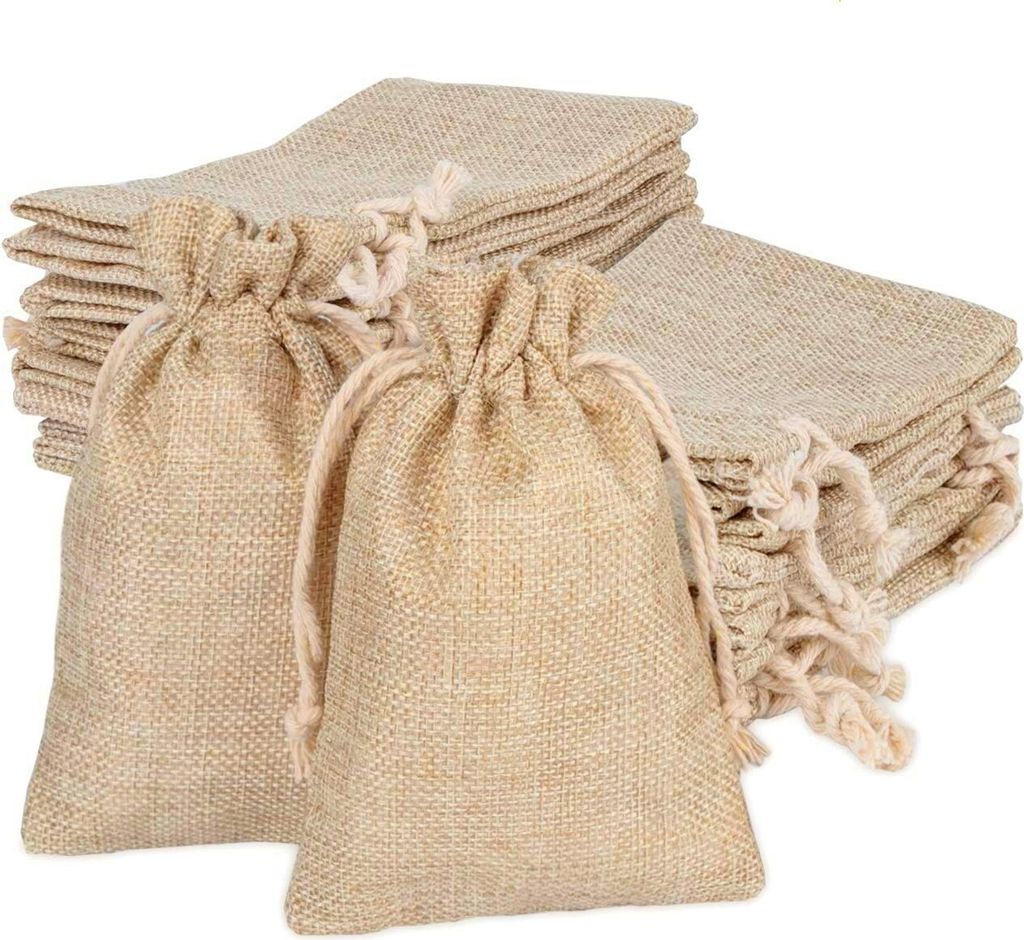 30 x Jutesäckchen Natürliche Jute Beutel für Produktbild 