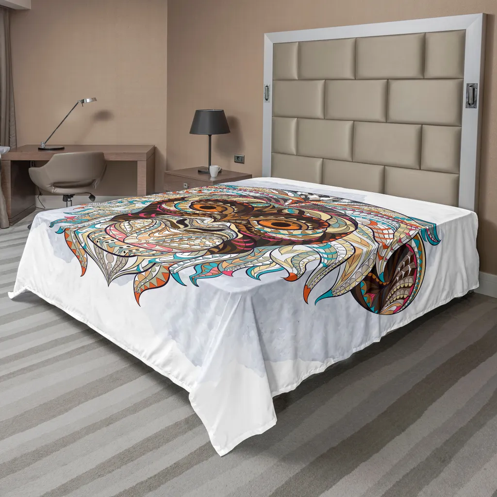 Lenzuolo Sopra ABAKUHAUS 244x205 Verde Marrone - Stampa Scimmia