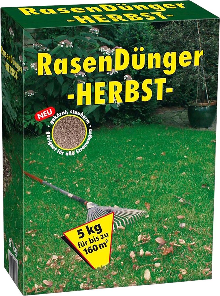 Herbst-Rasendünger 5 kg gekörnt, streuwagenfähig NPK Produktbild 