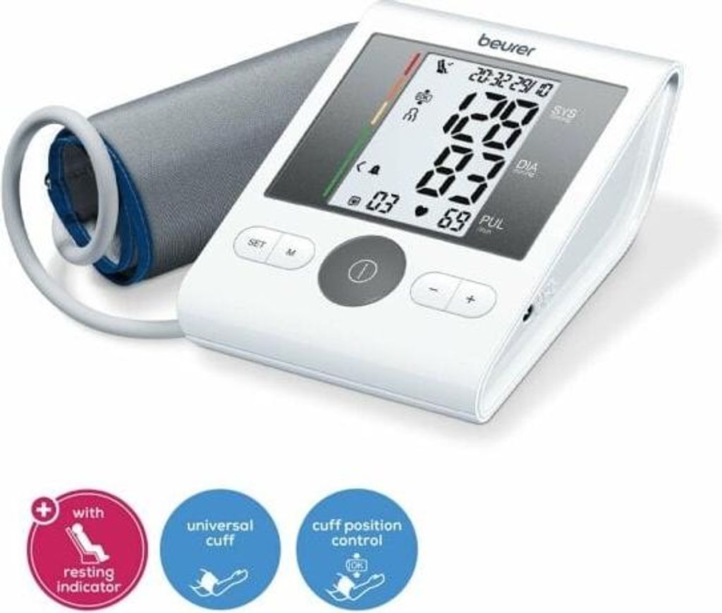 Tlakoměr BEURER na paži, paměť 4x30, LCD, bílý, BM 28 Obrázek produktu 
