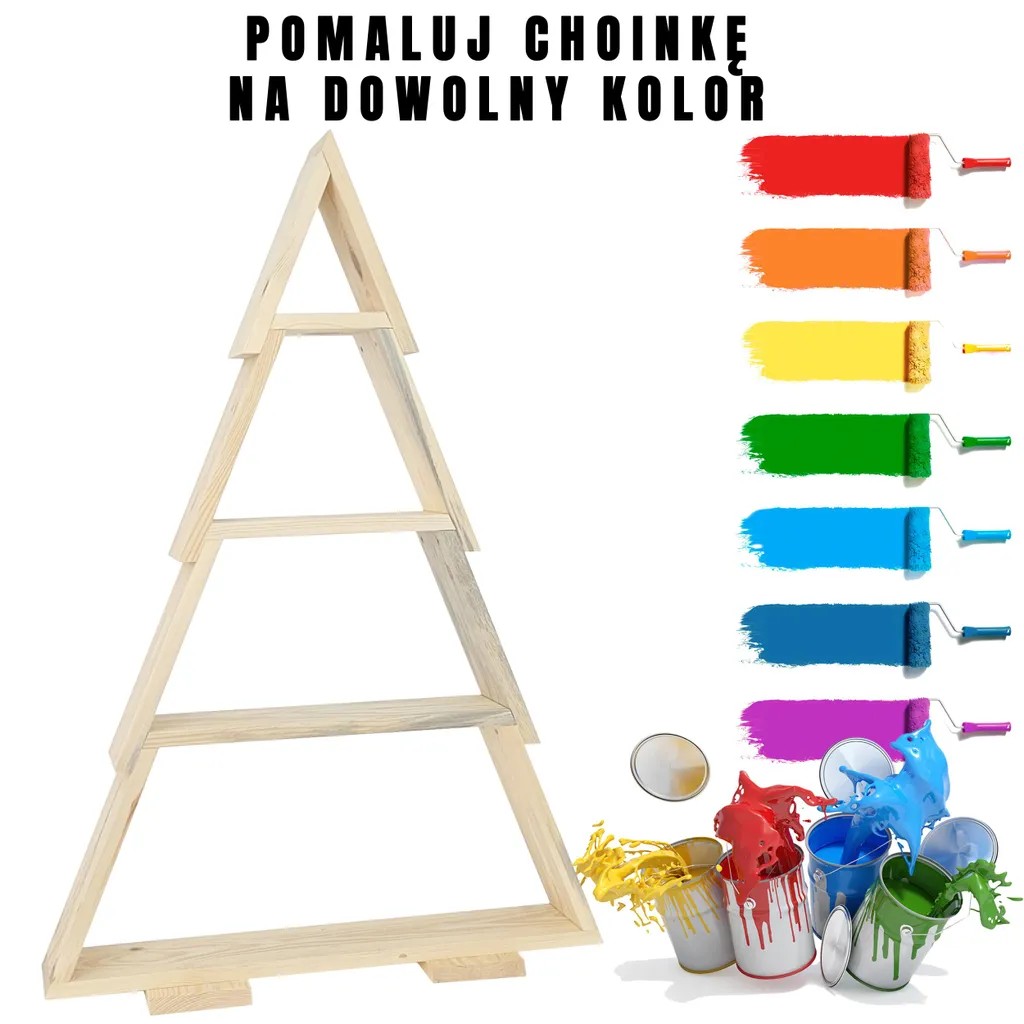 Sapin de Noël gain de place en bois avec tablettes pour petits objets - 5