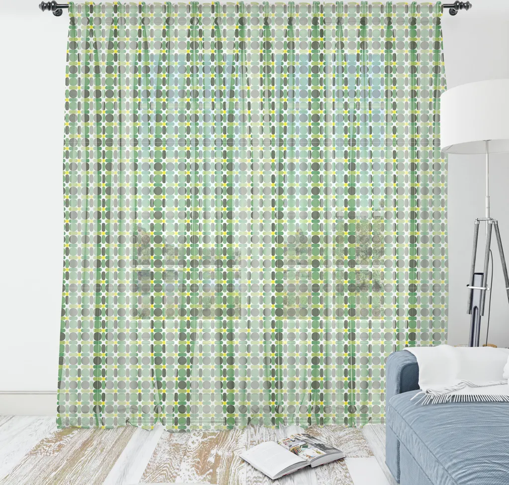 Tappeto Parete XL 160x274 ABAKUHAUS Soggiorno Satin Verde Giallo
