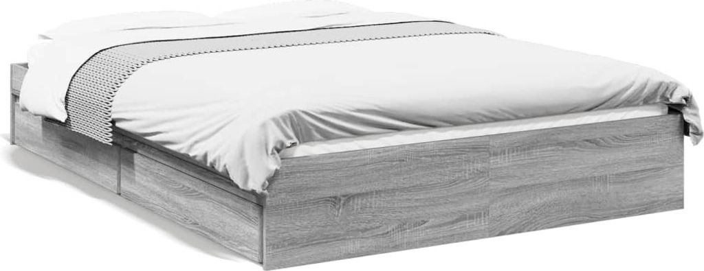 Maison Exclusive - Bettgestell mit Schubladen Grau Sonoma 140x200 cm Holzwerkstoff