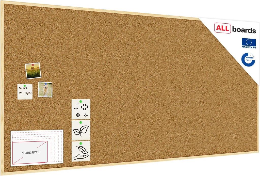 Bacheca in sughero (cornice in legno) 200x100 cm Immagine del prodotto 