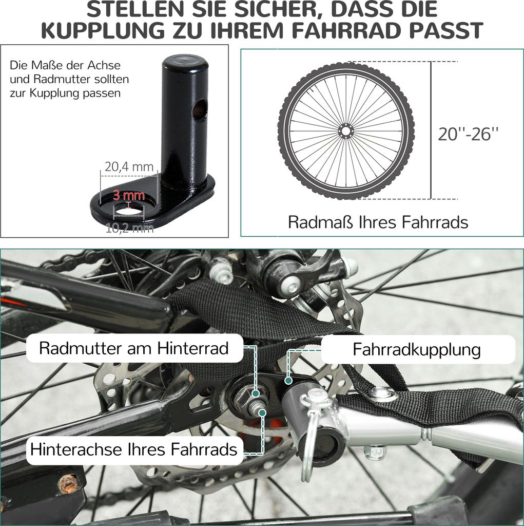 PawHut Hundeanhänger Fahrradanhänger Hundetransporter Hunde Produktbild 9