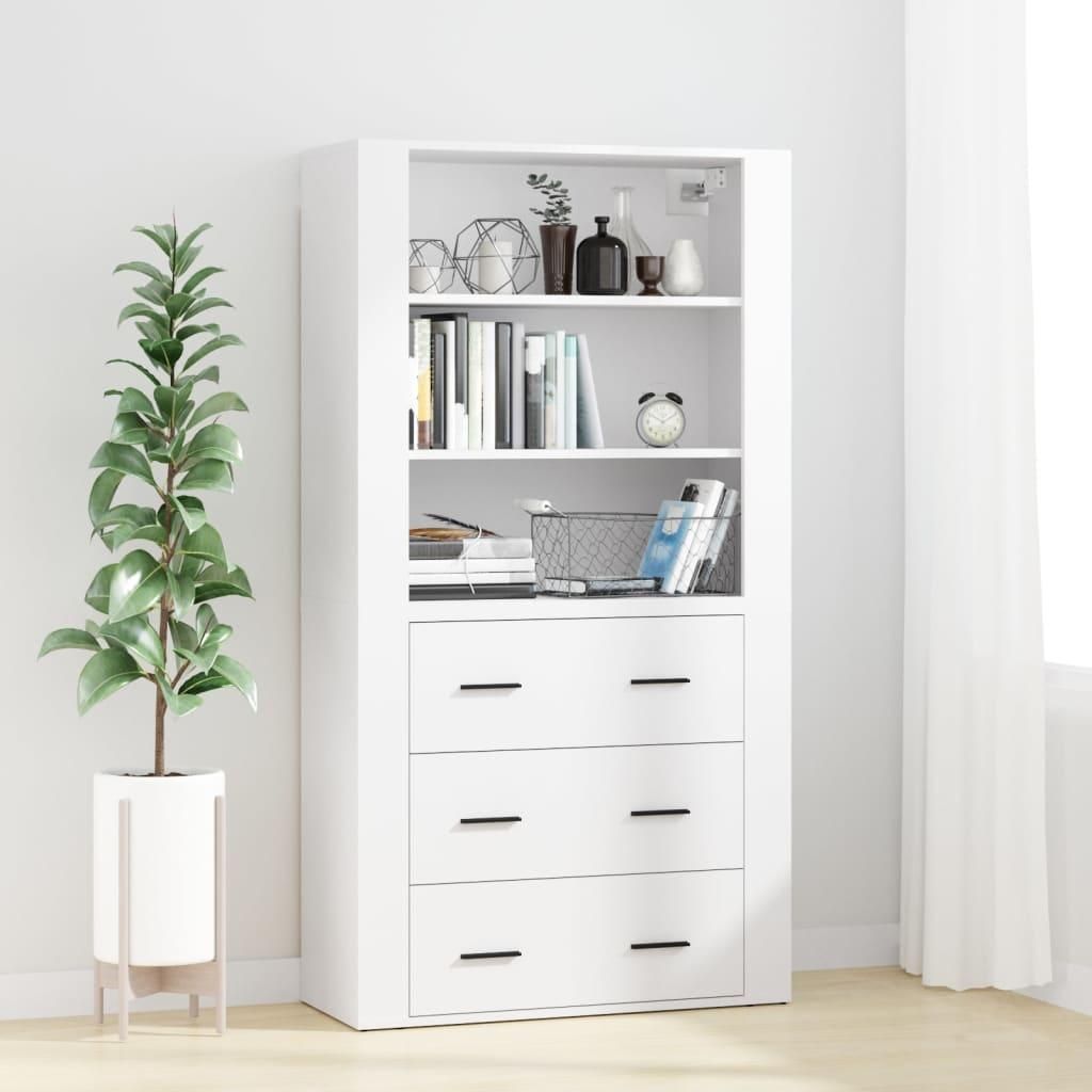 vidaXL Highboard z białego drewna Zdjęcie produktu 