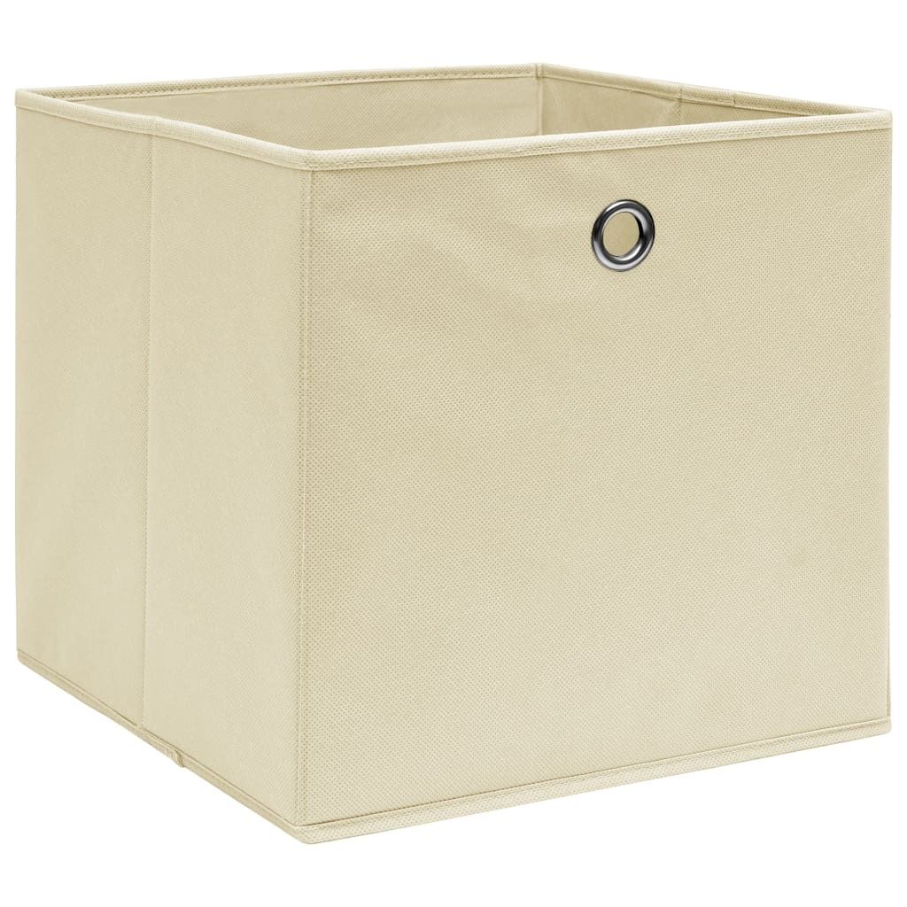 vidaXL Aufbewahrungsboxen 10 Stk. Creme 32x32x32 cm Stoff Produktbild 