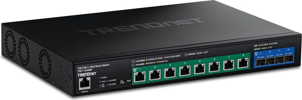 TRENDnet TPE-7124SBF 12-Port Switch 720W 10G PoE++ Web Smart Switch