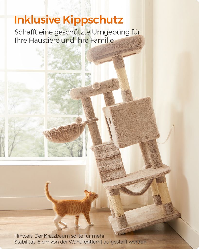 FEANDREA Kratzbaum, bequeme Oberfläche mit 500 g/m² Plüsch Produktbild 7
