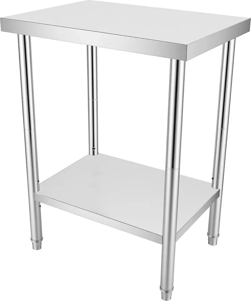 Table inox professionnelle 400kg usage intensif avec étagère basse