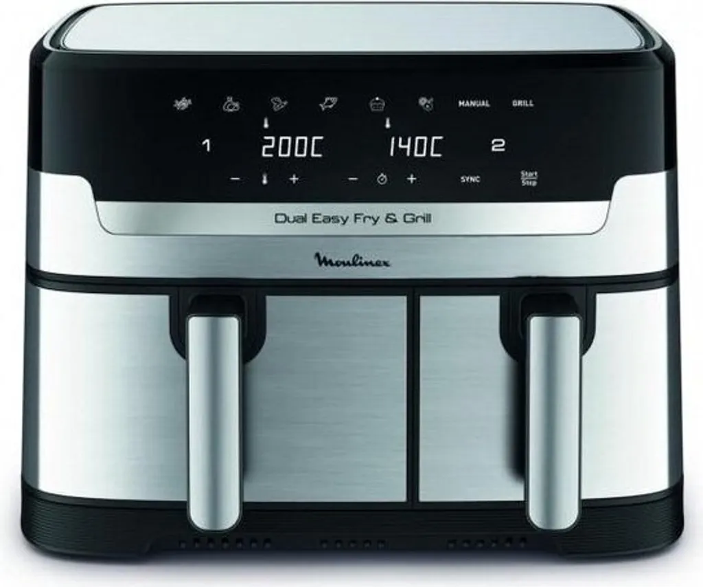 Friteuse à Air Double Bac Moulinex Dual Easy Fry Grill Noir 8.3L