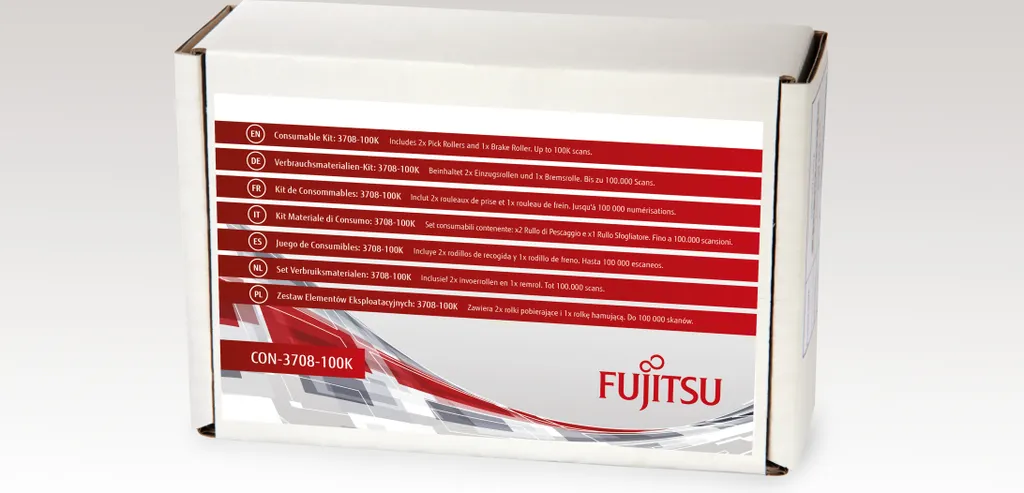 Kit Rouleaux Fujitsu 3708-100K Haute Durée 100 000 Pages de Scan