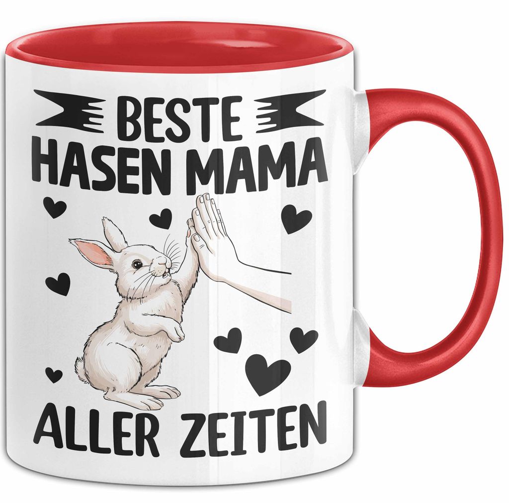 Hasen-Besitzer Tasse Geschenk Beste Hasen Mama Aller Zeiten (Rot)