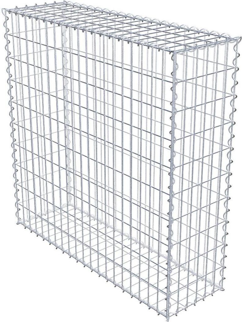 Gabione 100 cm x 100 cm x 30 cm (L x H x T), Maschenweite 5 cm x 10 cm, Spirale