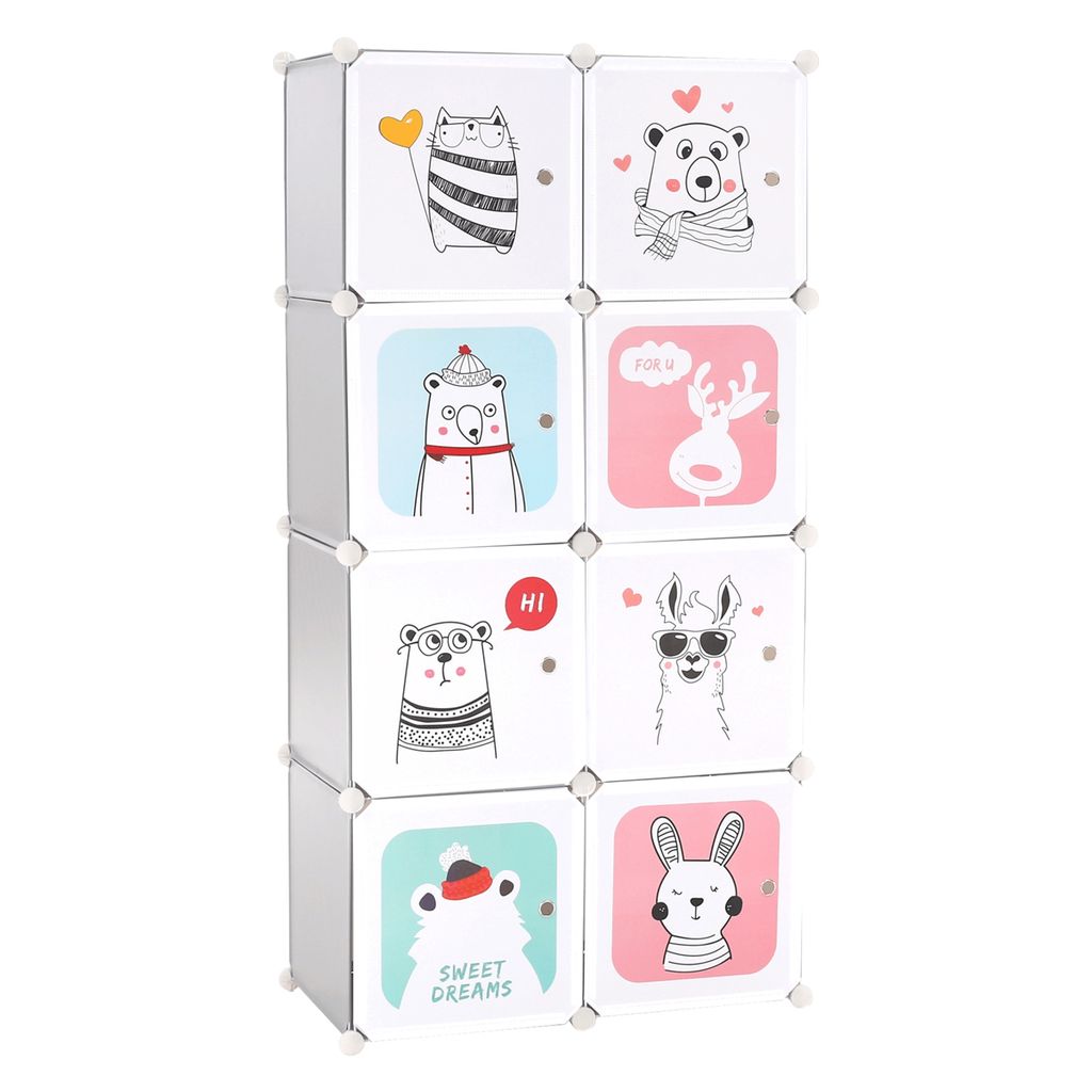 Kondela Modulare Kindergarderobe Atrey - grau / Kindermuster