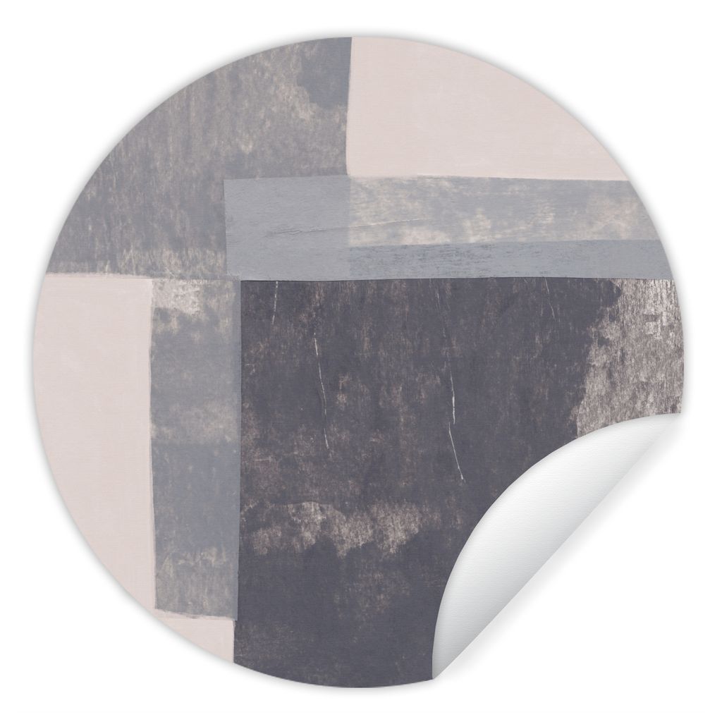 MuchoWow Runde Wandtattoo - Wandsticker Tapete Aufkleber Formen - Abstrakt - Farbe - Geometrie Ø 30 cm Selbstklebend und Repositionierbar - Wand...