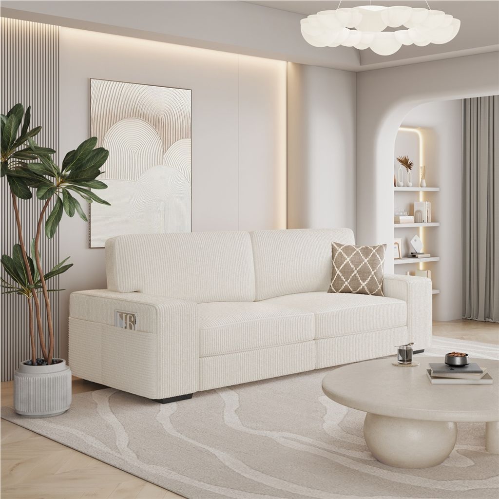 Yaheetech 3-Sitzer Sofa 212×81 cm Polstersofa aus Cordstoff Produktbild