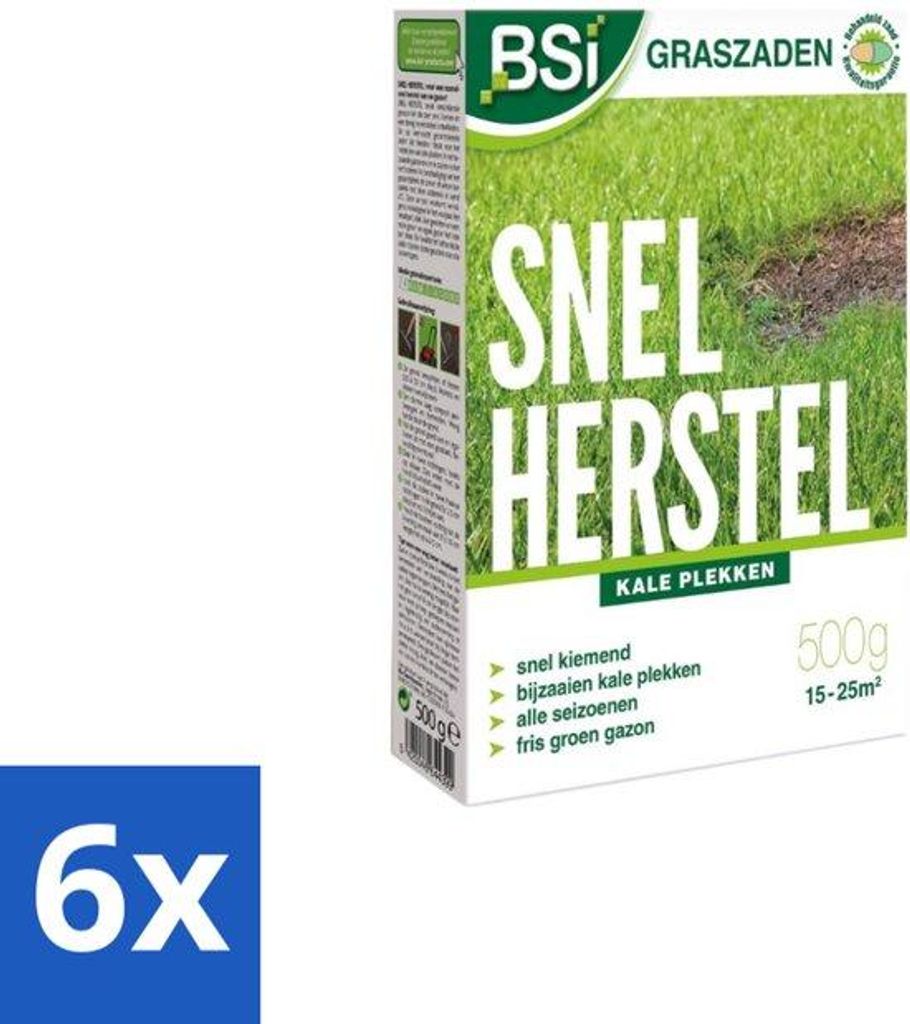 Graszaad-Set für Rasen - 500 g - 6 Stück - Düngemittel - Rasensanierung - Rasenreparatur