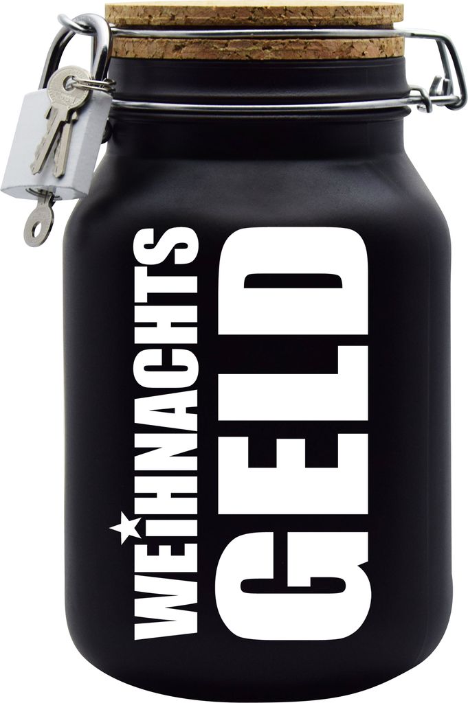 Spardose Geld Geschenk Ideen Weihnachts Geld Schwarz Grösse XXL 3 Liter