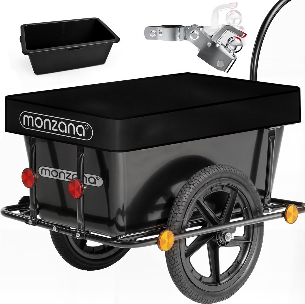 MONZANA® Fahrradanhänger mit 90L Kunststoffwanne inklusive Produktbild 