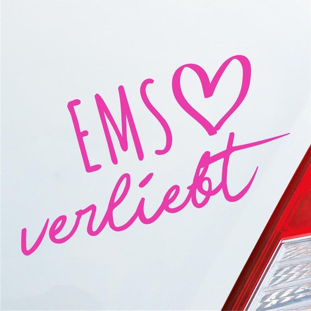 Auto Aufkleber Ems verliebt Herz Fluss River Wasser Water Liebe Car 19x10 cm Pink Sticker Heckscheibenaufkleber