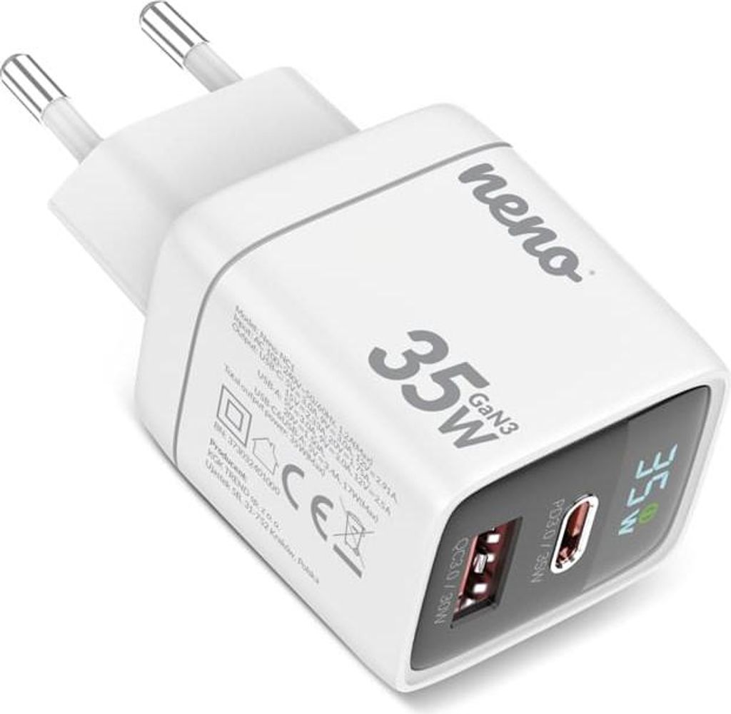 Neno 5176 NC1 Netzladegerät PD35W GaN3 Schnellladeadapter
