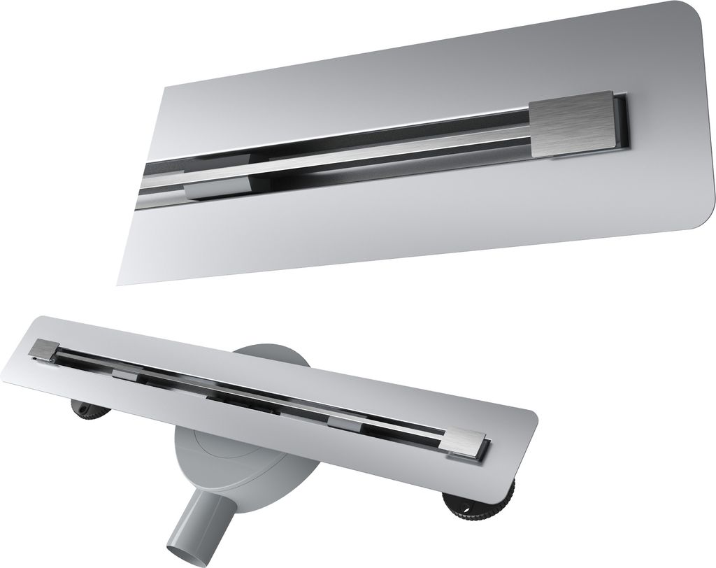 Linearer Ablauf unter Fliesen 50 cm Stahl Siphon Duschwanne Luno Inox