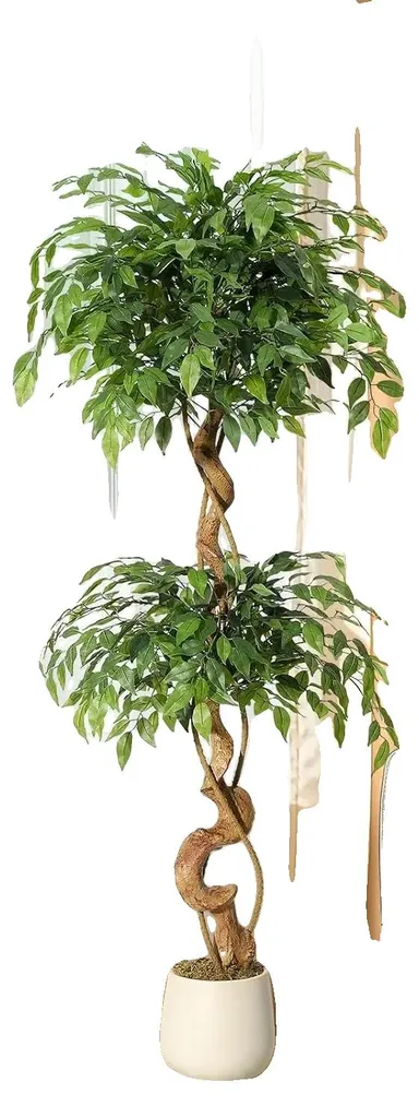 Ficus Artificiel Dense 1134 Feuilles - Hauteur 152 cm avec Pot Stable
