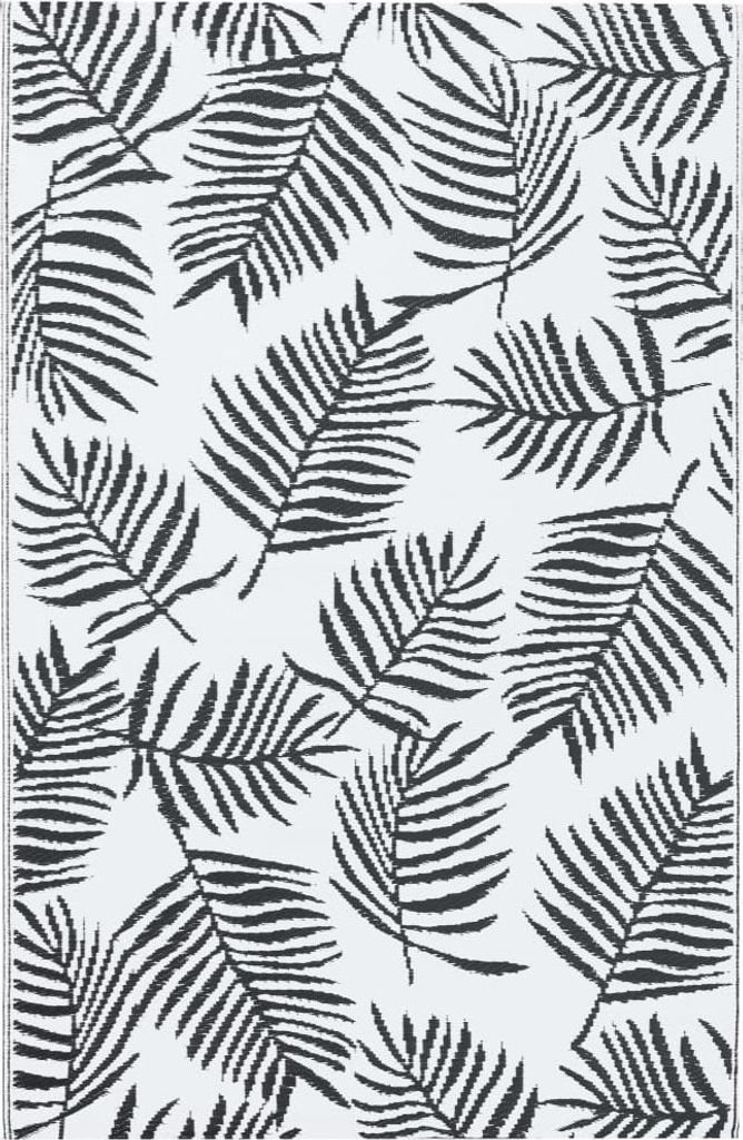 vidaXL Outdoor-Teppich ARAKIL Weiß und Schwarz 190x290 cm PP