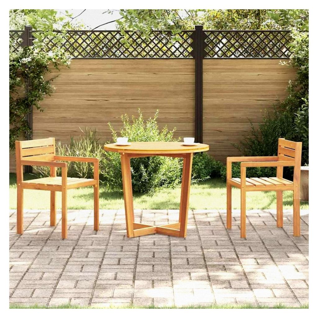 Runder Gartentisch Ø90x75cm aus massivem Akazienholz für den Außenbereich