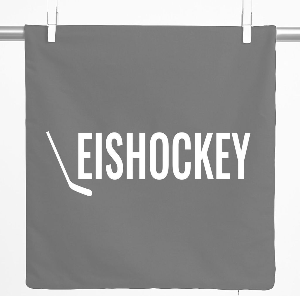 Huuraa Kissenbezug Eishockey Hockey 40x40cm Steel Grey Baumwolle Dekokissenbezug Geschenkidee