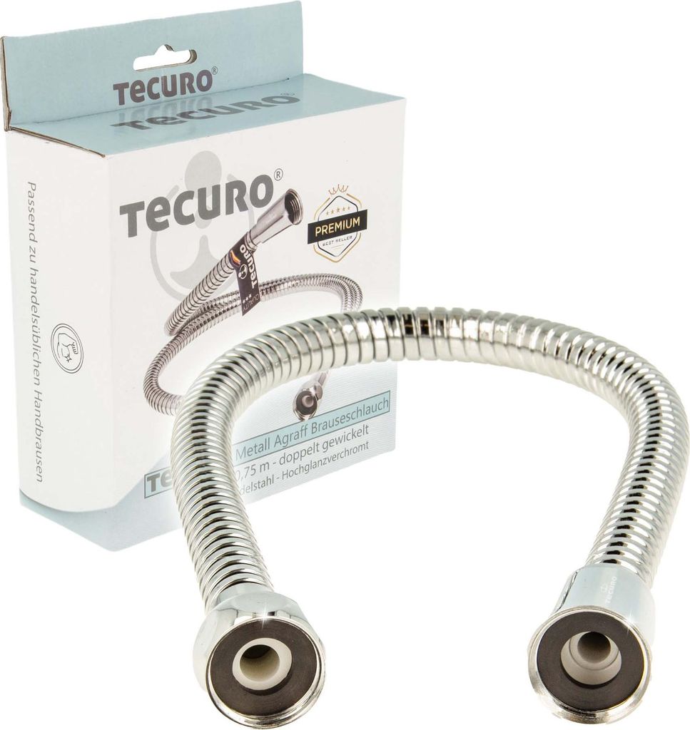 tecuro Metall Agraff Brauseschlauch 0,75 m, doppelt Produktbild 