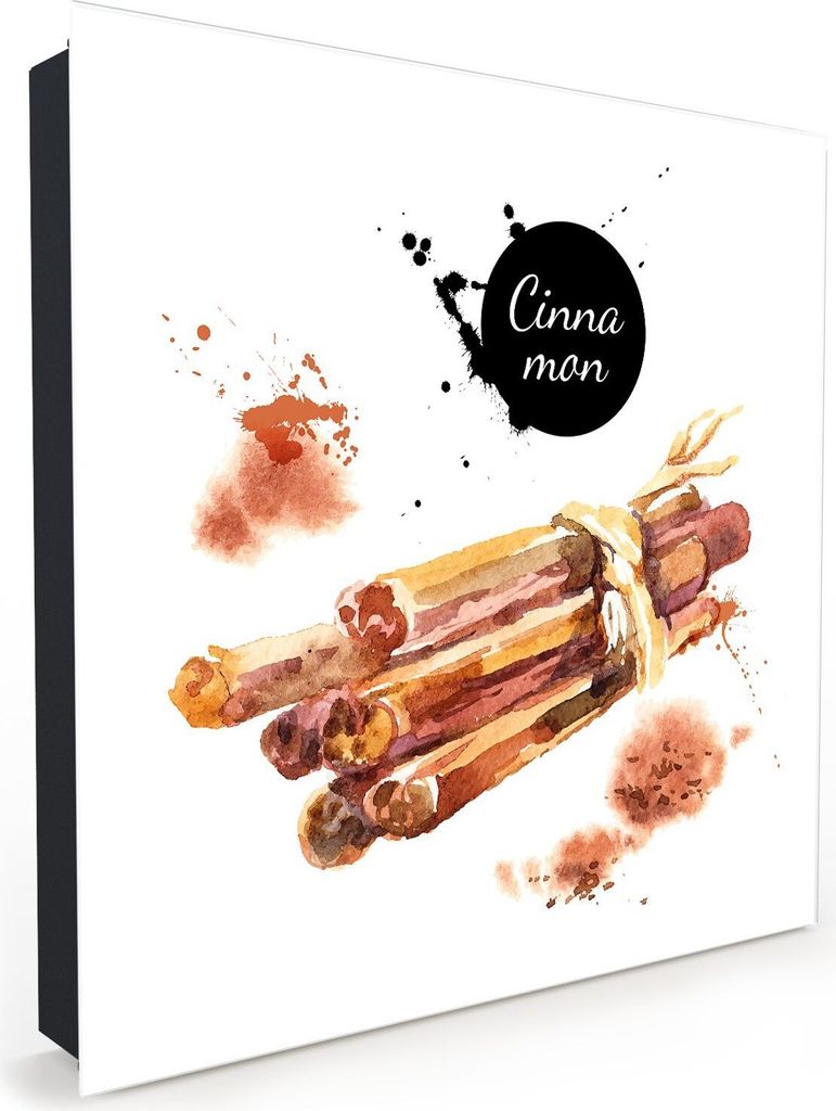 Nachbildung-Schlüsselkasten, Magnetpinnwand und Memoboard mit Glasfront Motiv Zimtstangen gebündelt