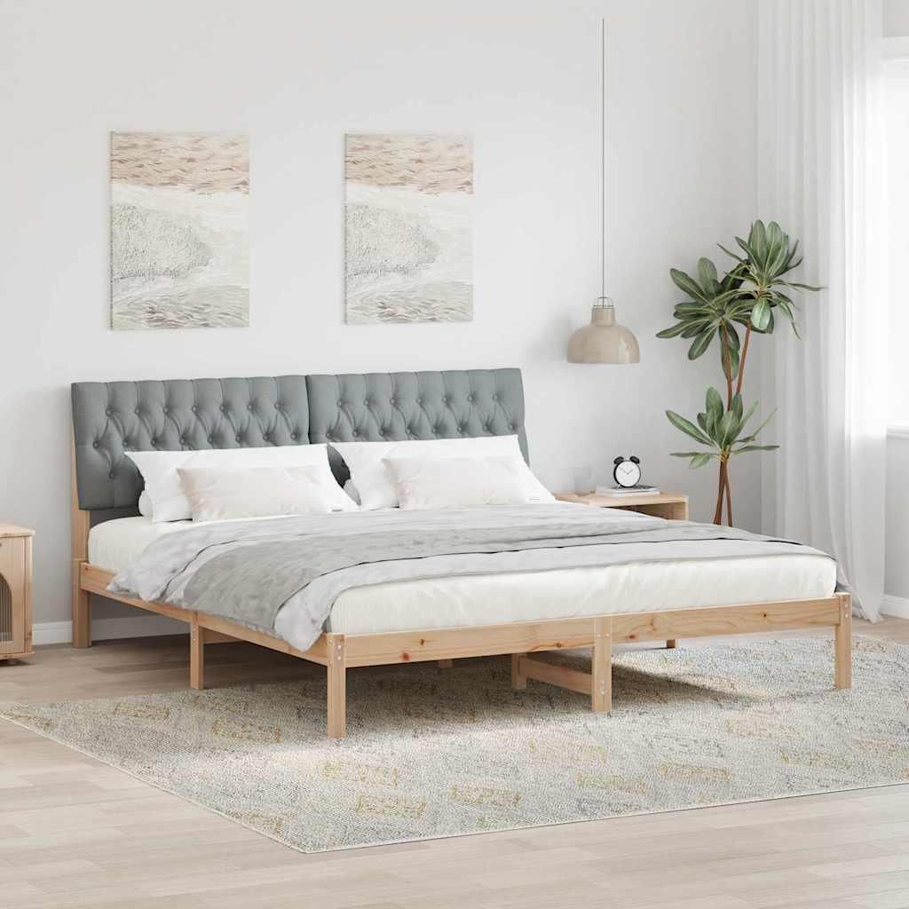 Maison Exclusive - Bettgestell mit gepolstertem Kopfteil Braun 180 x 200 cm