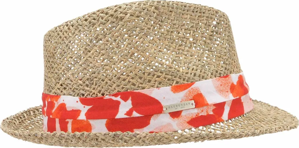 Chapeau Trilby paille d'algues Seeberger : confort et fraîcheur florale